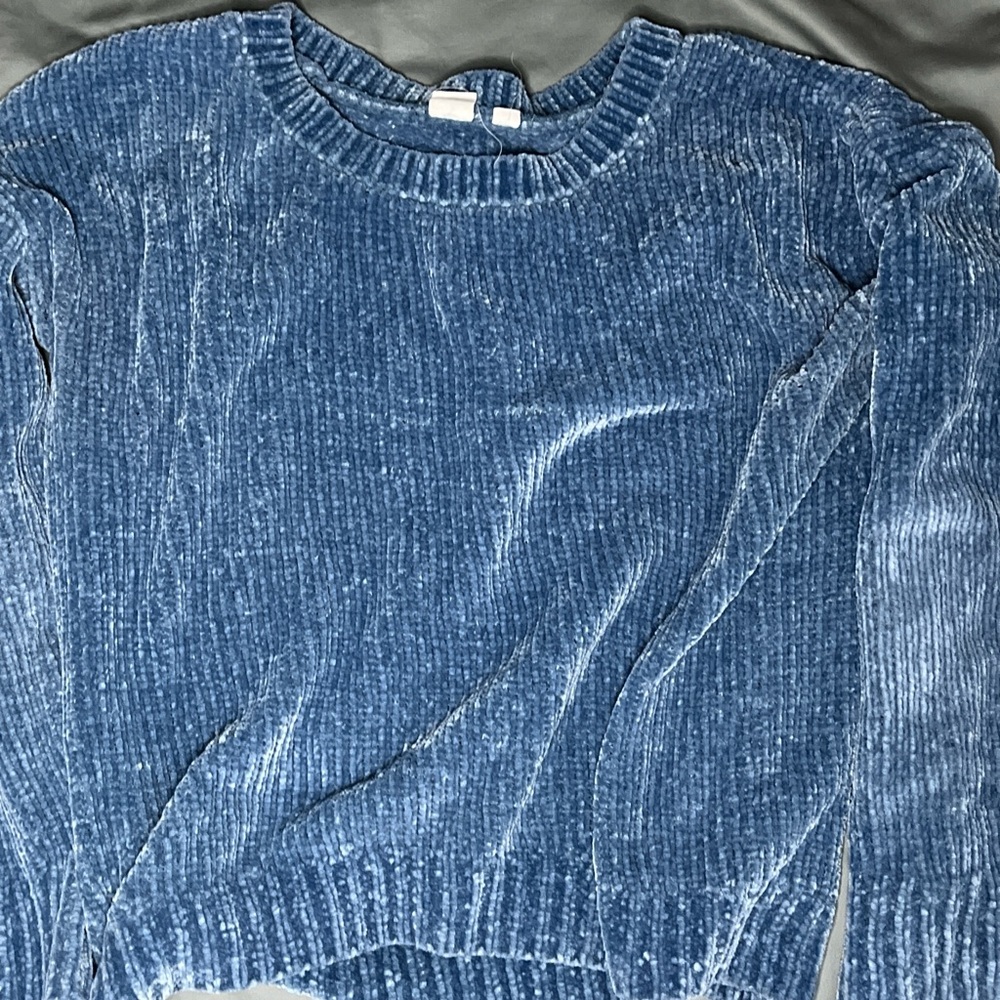 Blue Ribbed Sweater - Picture 3 of 3